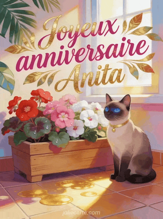 Joyeux anniversaire Anita - Carte joyeux anniversaire anita gratuite