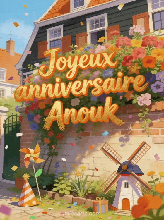 Joyeux anniversaire Anouk - Carte joyeux anniversaire anouk gratuite
