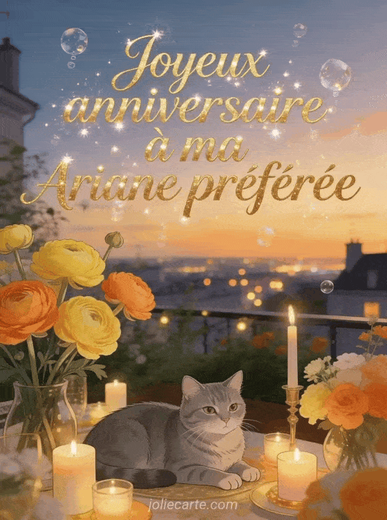 Joyeux anniversaire Ariane - Carte joyeux anniversaire ariane gratuite