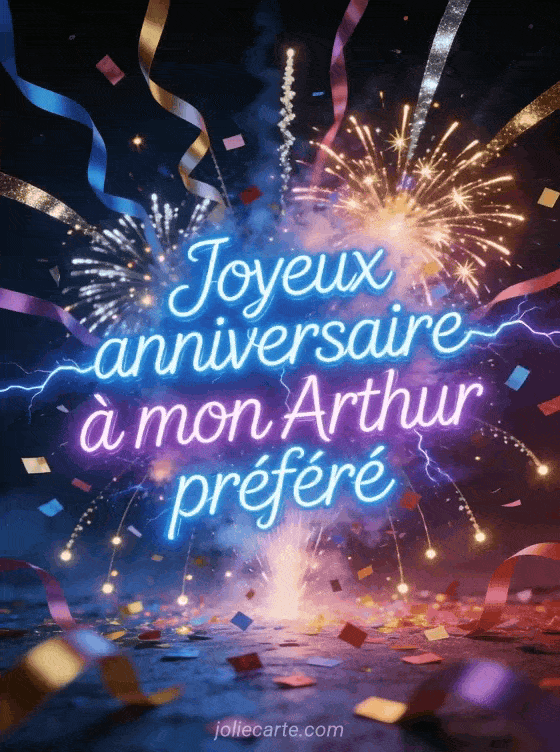 Joyeux anniversaire Arthur - Carte joyeux anniversaire arthur gratuite
