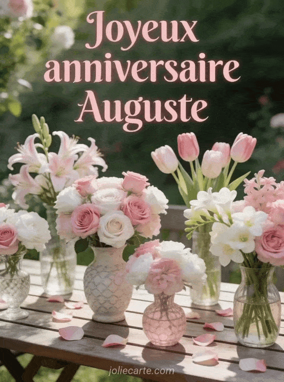 Joyeux anniversaire Auguste - Joyeux anniversaire auguste fleurs
