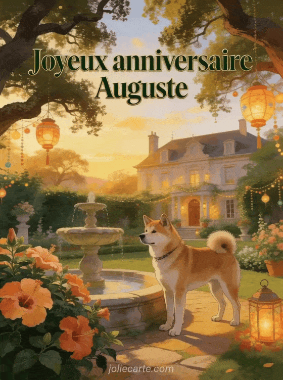 Joyeux anniversaire Auguste - Carte joyeux anniversaire auguste gratuite