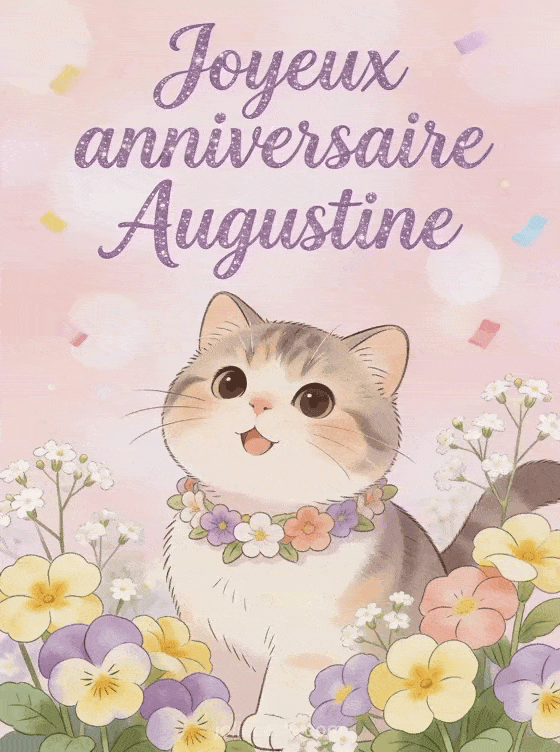 Joyeux anniversaire Augustine - Carte joyeux anniversaire augustine