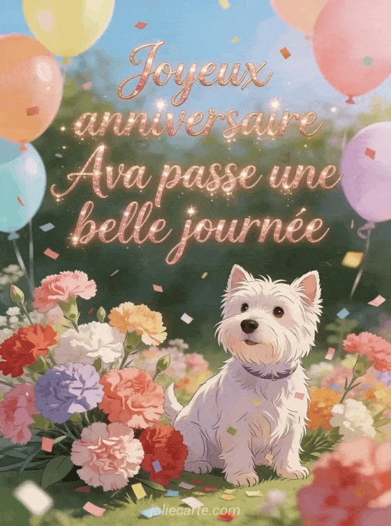 Joyeux anniversaire Ava - Carte joyeux anniversaire ava gratuite