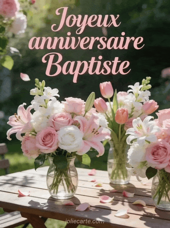 Joyeux anniversaire Baptiste - Joyeux anniversaire baptiste fleurs
