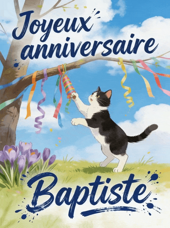Joyeux anniversaire Baptiste - Joyeux anniversaire baptiste chat