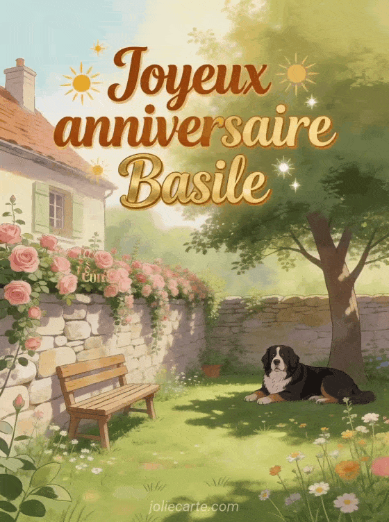 Joyeux anniversaire Basile - Carte joyeux anniversaire basile