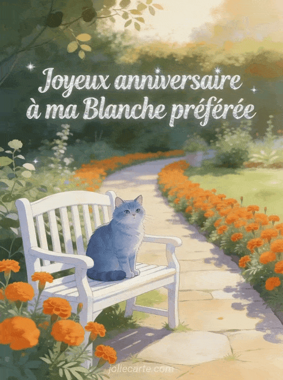 Joyeux anniversaire Blanche - Carte joyeux anniversaire blanche gratuite