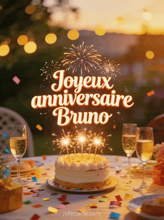 Joyeux anniversaire Bruno - Carte joyeux anniversaire bruno gratuite