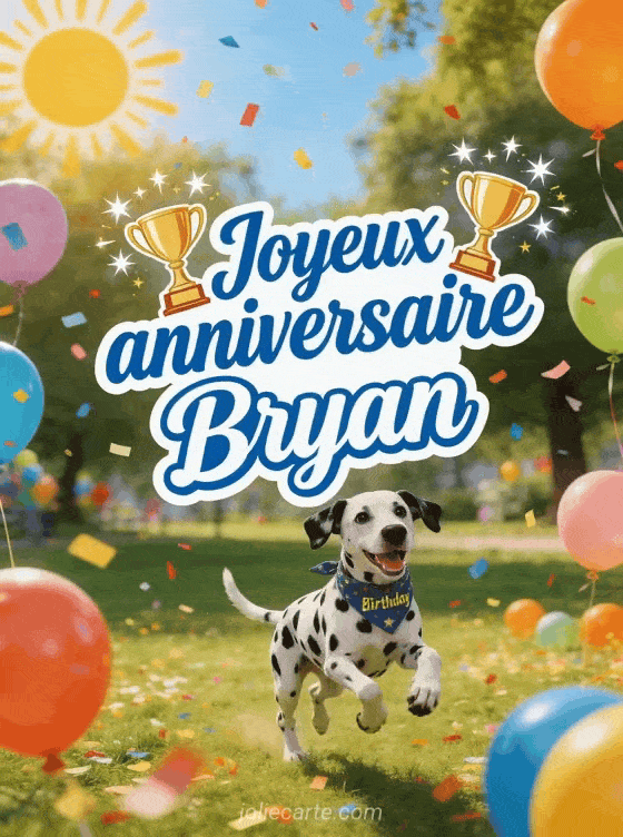 Joyeux anniversaire Bryan - Carte joyeux anniversaire bryan gratuite