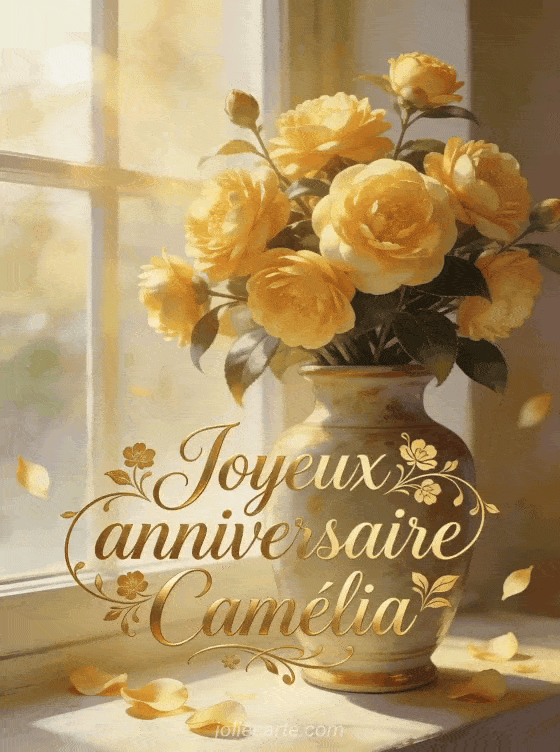 Joyeux anniversaire Camélia - Carte joyeux anniversaire camelia gratuite
