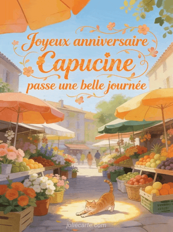 Joyeux anniversaire Capucine - Carte joyeux anniversaire capucine gratuite