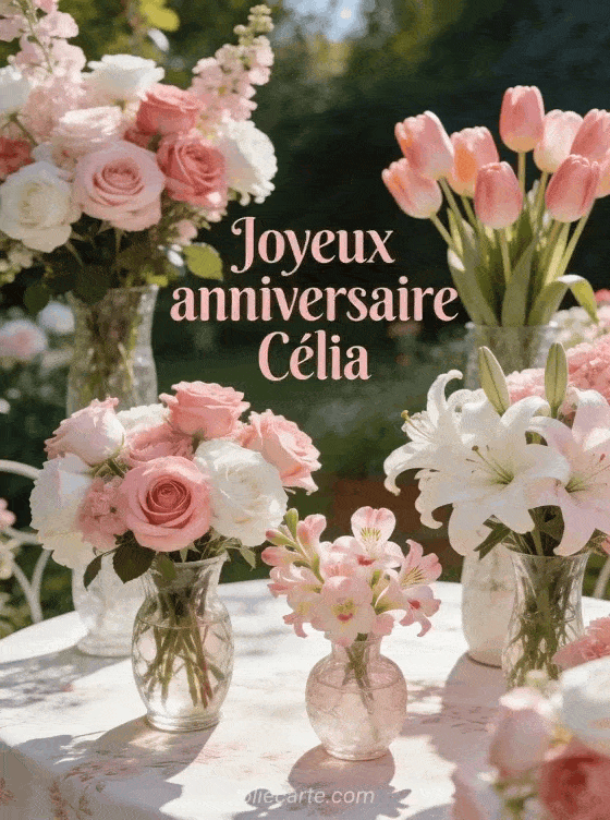 Joyeux anniversaire Célia - Joyeux anniversaire celia fleurs