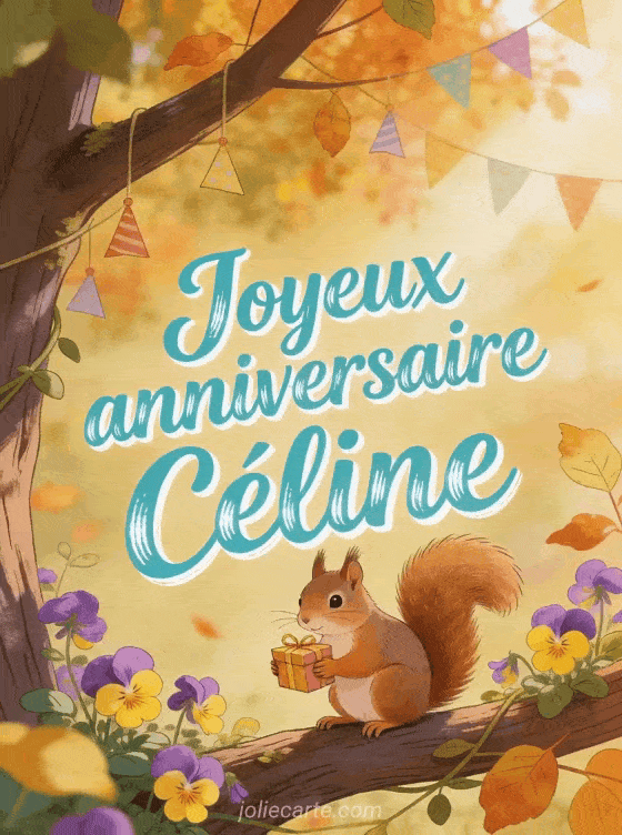 Joyeux anniversaire Céline - Carte joyeux anniversaire celine gratuite