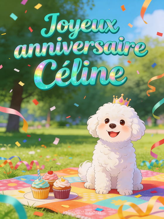 Joyeux Anniversaire C line Chien JolieCarte