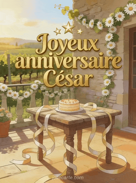 Joyeux anniversaire César - Carte joyeux anniversaire cesar