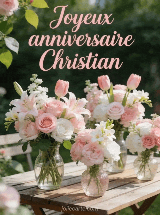 Joyeux anniversaire Christian - Christian fleurs