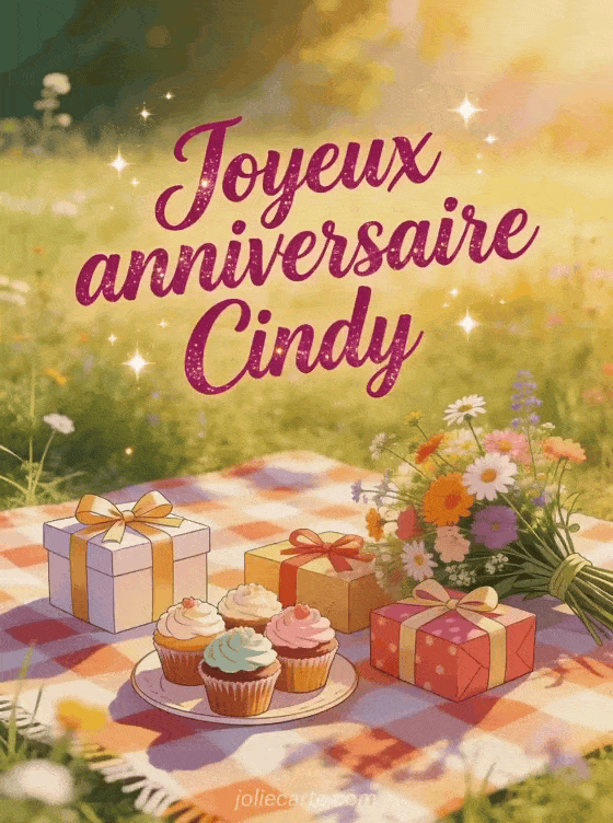 Joyeux anniversaire Cindy - Carte joyeux anniversaire cindy gratuite