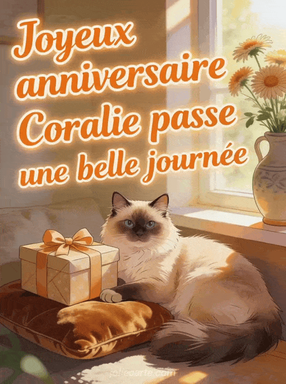 Joyeux anniversaire Coralie - Carte joyeux anniversaire coralie gratuite