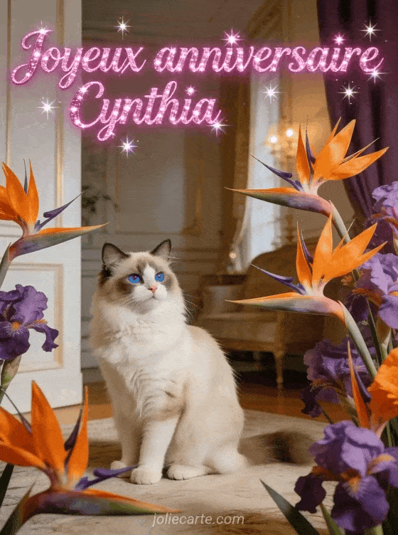 Joyeux anniversaire Cynthia - Carte joyeux anniversaire cynthia gratuite