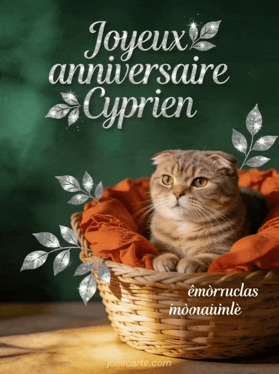 Joyeux anniversaire Cyprien - Carte joyeux anniversaire cyprien gratuite