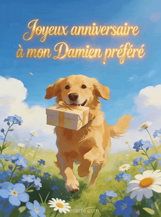 Joyeux anniversaire Damien - Carte joyeux anniversaire damien gratuite
