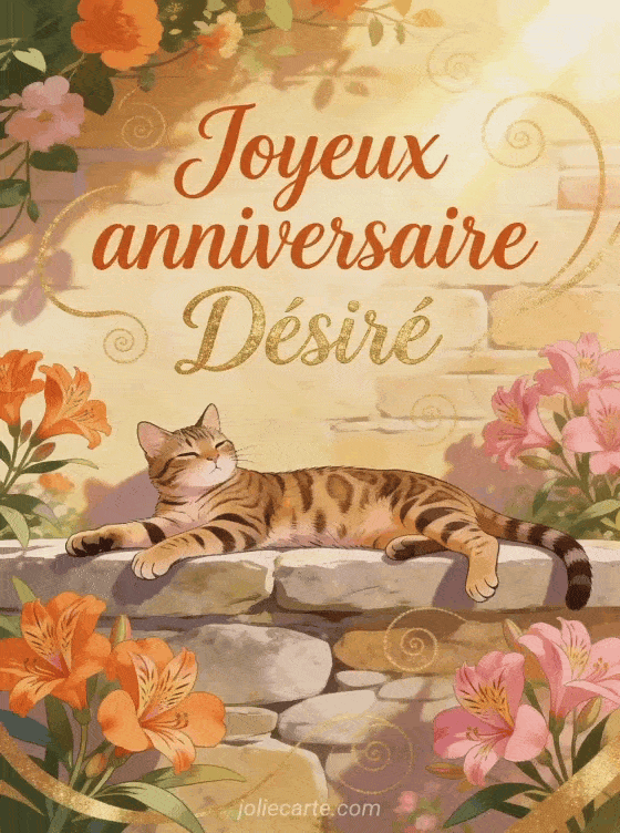 Joyeux anniversaire Désiré - Carte joyeux anniversaire desire gratuite