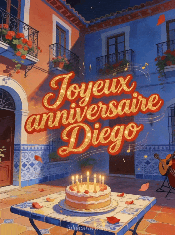 Joyeux anniversaire Diego - Carte joyeux anniversaire diego gratuite
