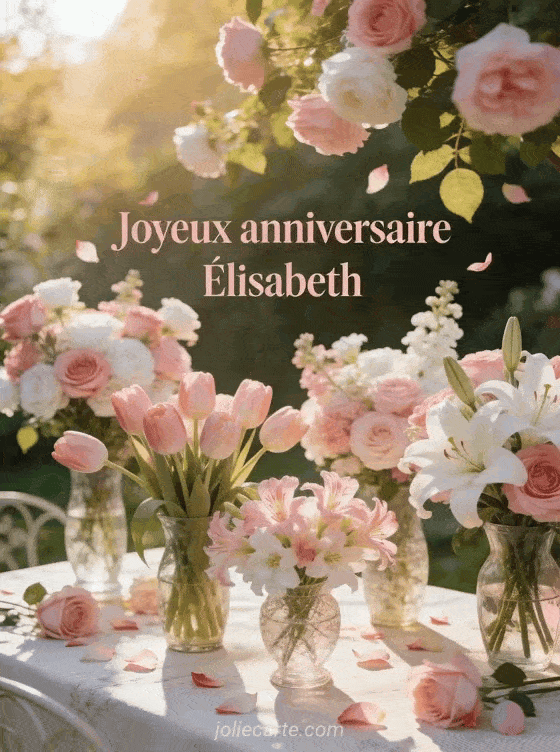 Joyeux anniversaire Élisabeth - Joyeux anniversaire elisabeth fleurs