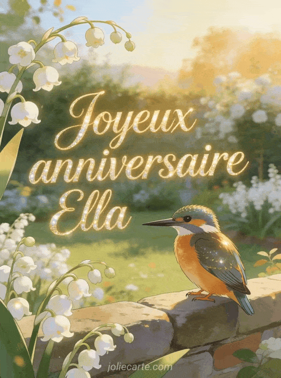 Joyeux anniversaire Ella - Carte joyeux anniversaire ella gratuite