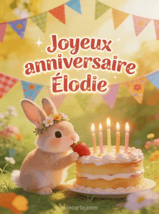Joyeux anniversaire Élodie - Carte joyeux anniversaire elodie