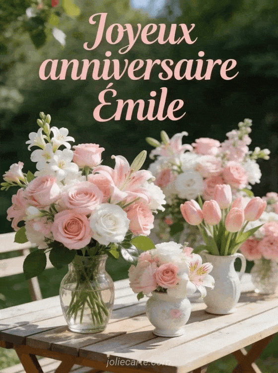 Joyeux anniversaire Émile - Joyeux anniversaire emile fleurs
