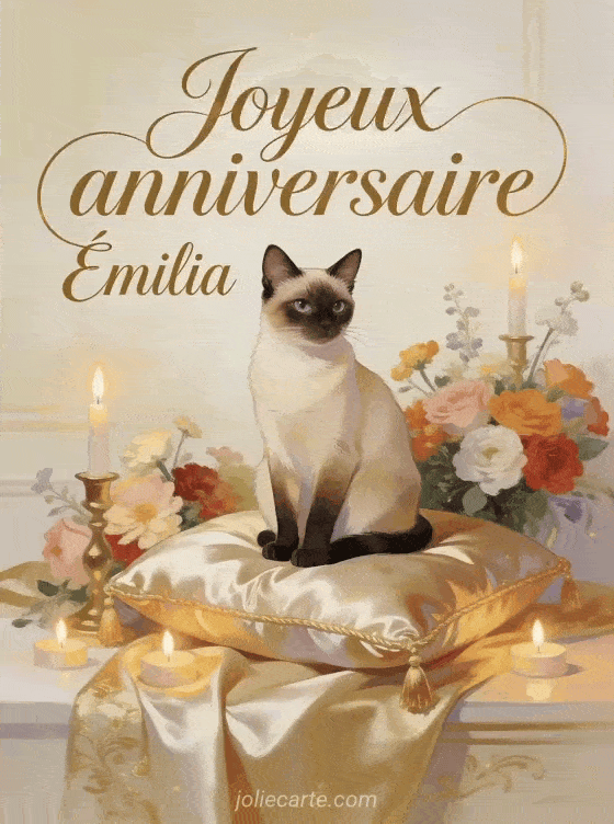 Joyeux anniversaire Émilia - Carte joyeux anniversaire emilia gratuite