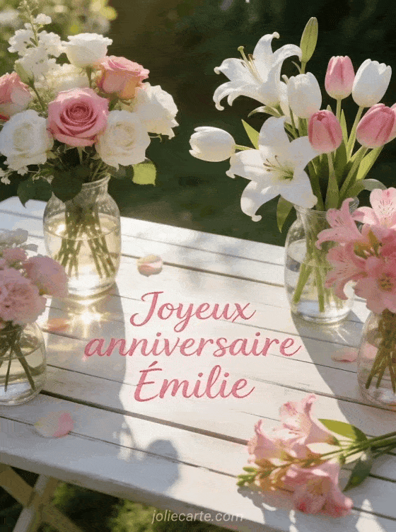 Joyeux anniversaire Émilie - Joyeux anniversaire emilie fleurs