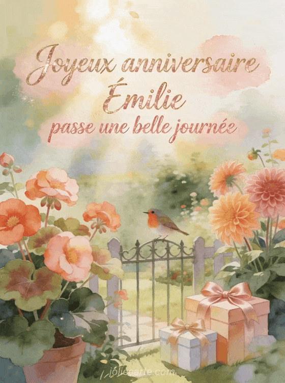Joyeux anniversaire Émilie - Carte joyeux anniversaire emilie