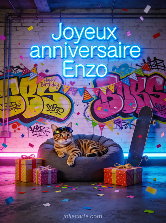 Joyeux Anniversaire Enzo Homme Carte Gratuite JolieCarte