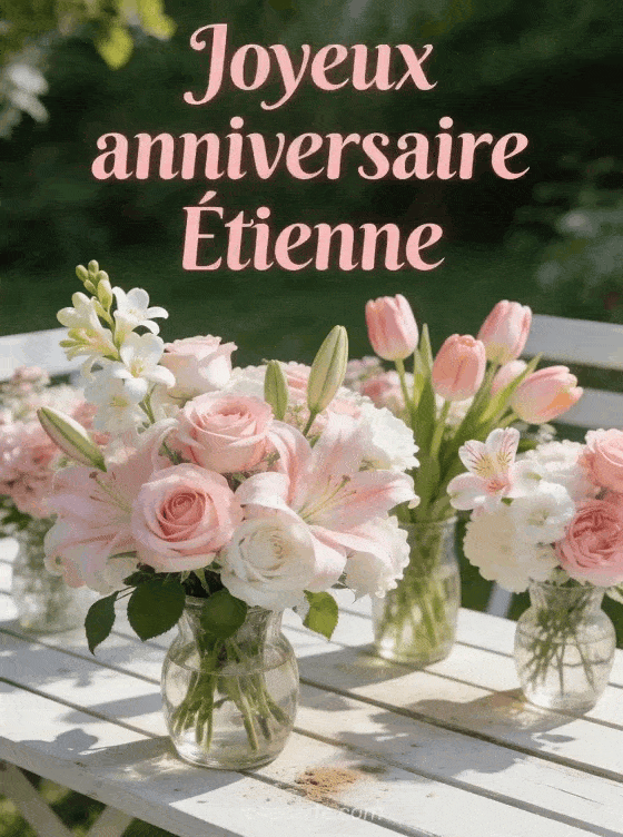 Joyeux anniversaire Étienne - Joyeux anniversaire etienne fleurs