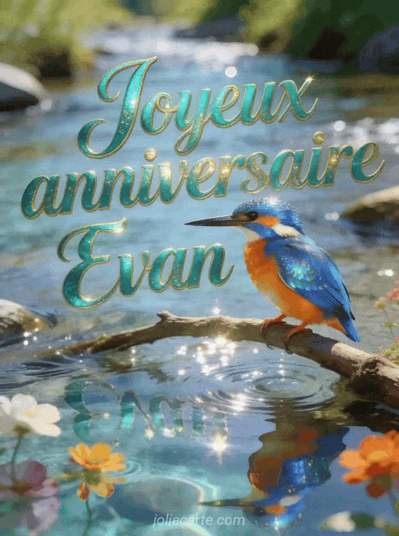 Joyeux anniversaire Evan - Carte joyeux anniversaire evan gratuite