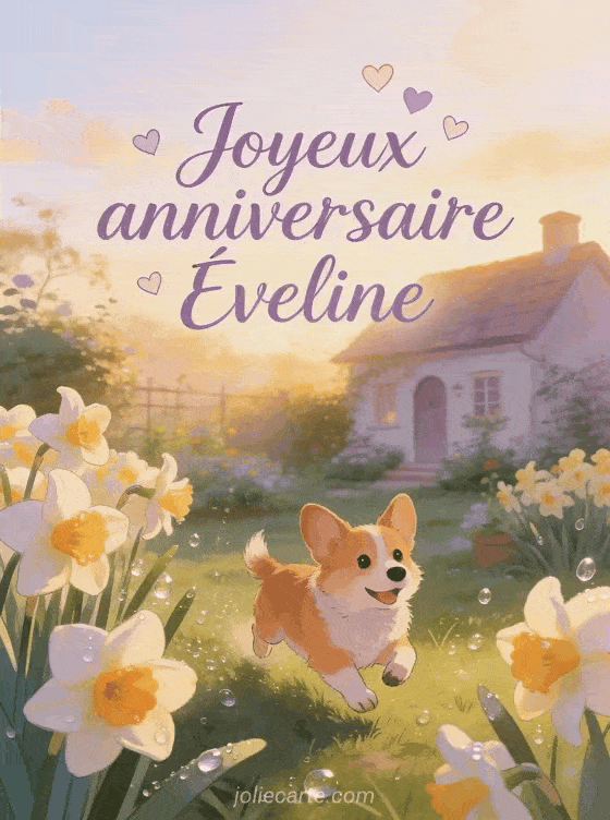 Joyeux anniversaire Éveline - Carte joyeux anniversaire eveline