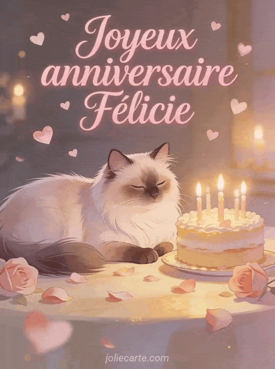 Joyeux anniversaire Félicie - Carte joyeux anniversaire felicie gratuite
