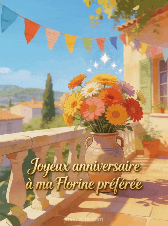 Joyeux anniversaire Florine - Carte joyeux anniversaire florine