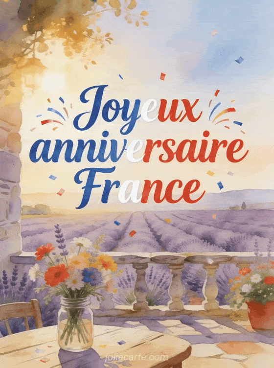 Joyeux anniversaire France - Carte joyeux anniversaire france