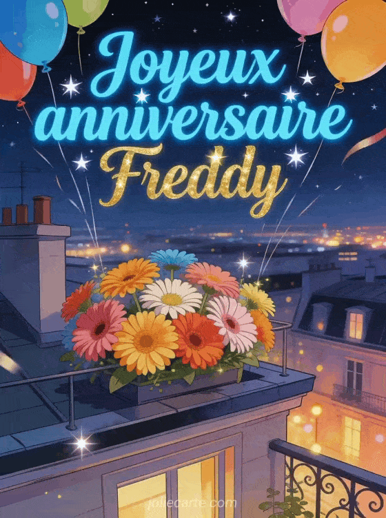 Joyeux anniversaire Freddy - Carte joyeux anniversaire freddy gratuite