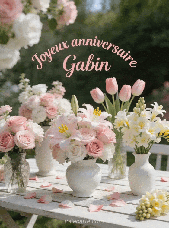 Joyeux anniversaire Gabin - Gabin fleurs