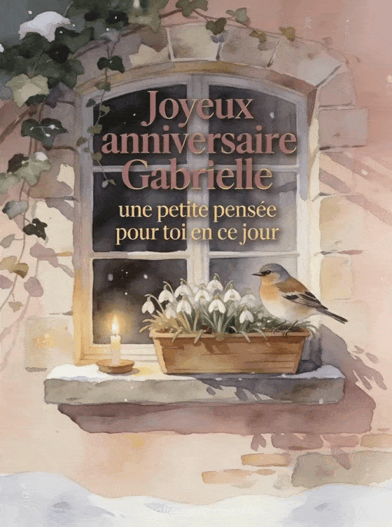 Joyeux anniversaire Gabrielle - Jolie carte joyeux anniversaire gabrielle