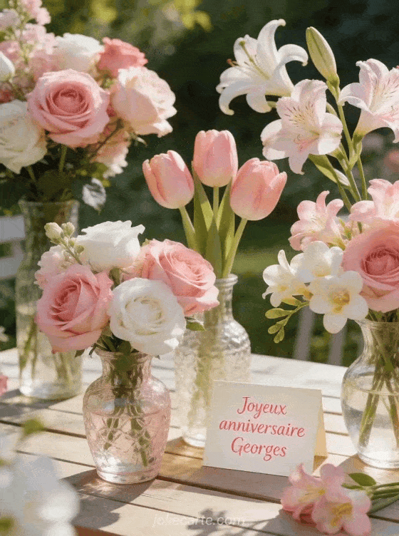 Joyeux anniversaire Georges - Joyeux anniversaire georges fleurs