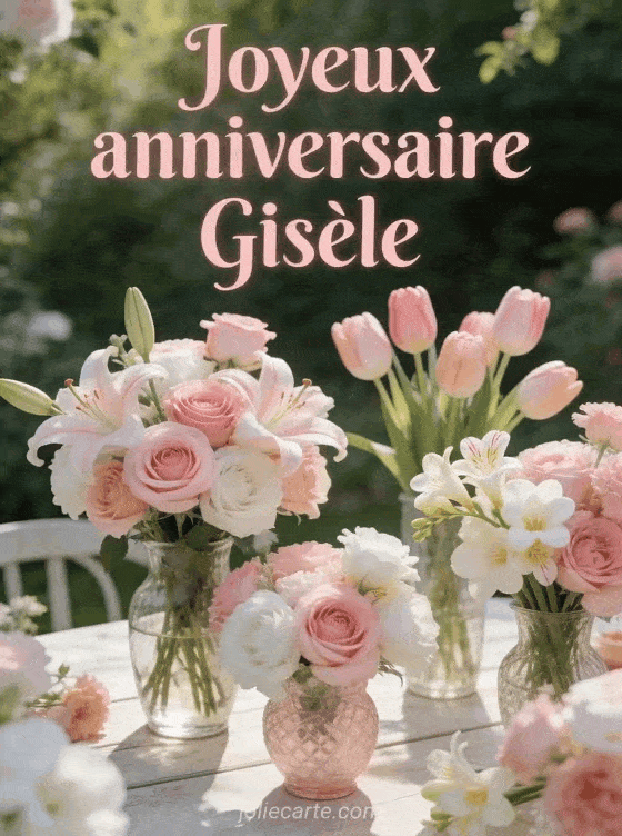 Joyeux anniversaire Gisèle - Joyeux anniversaire gisele fleurs