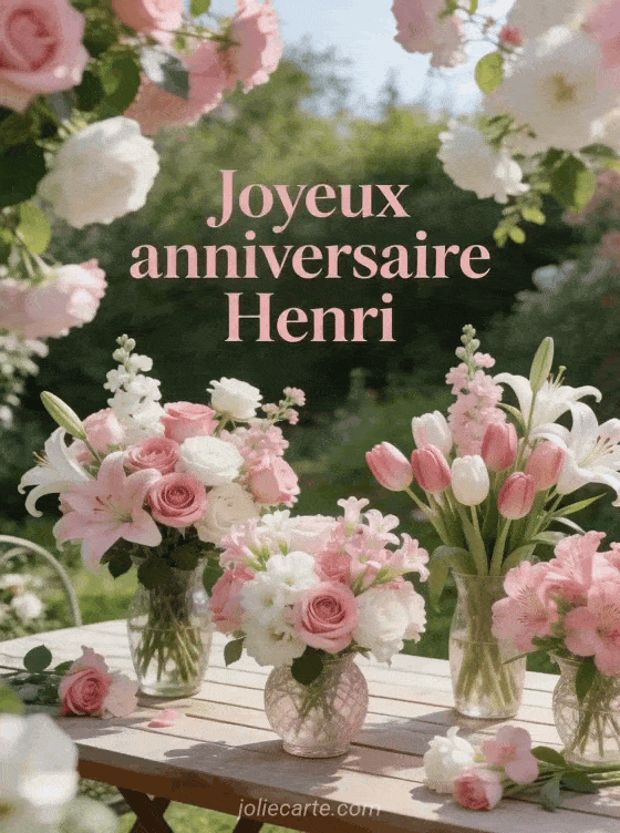 Joyeux anniversaire Henri - Joyeux anniversaire henri fleurs