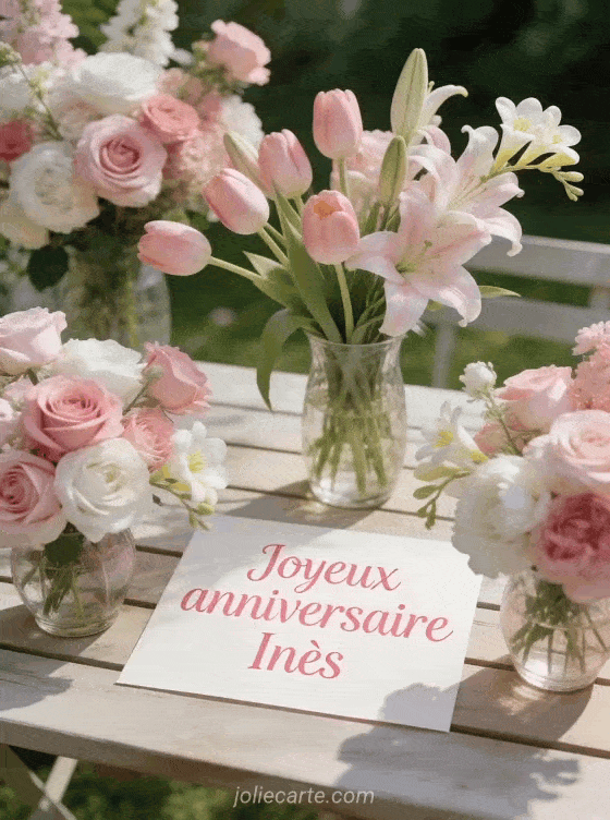Joyeux anniversaire Inès - Joyeux anniversaire ines fleurs
