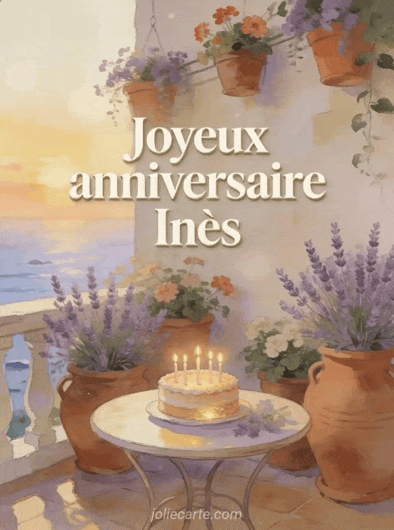 Joyeux anniversaire Inès - Carte joyeux anniversaire ines